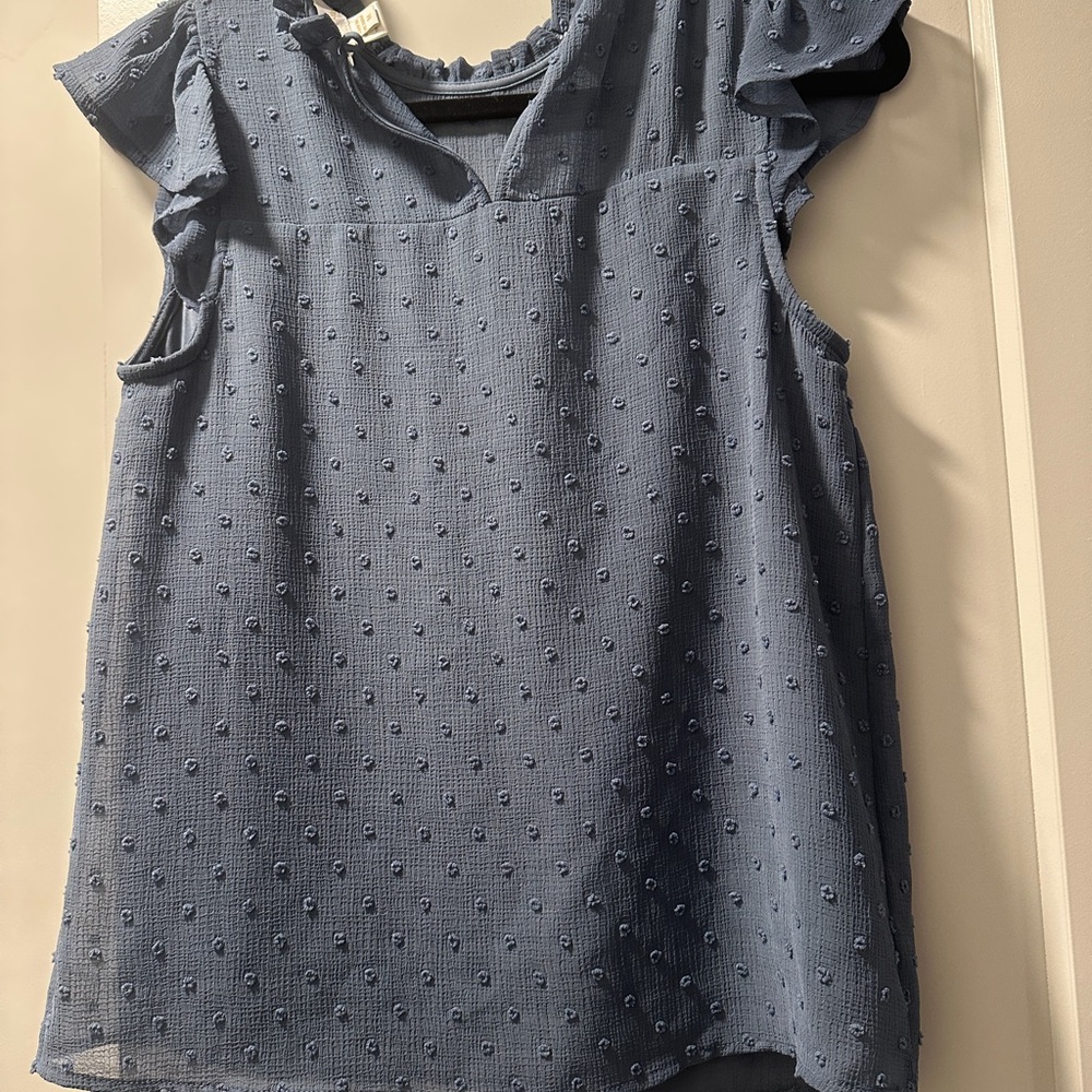 Blue Kids Ruffle Top - Picture 2 of 2